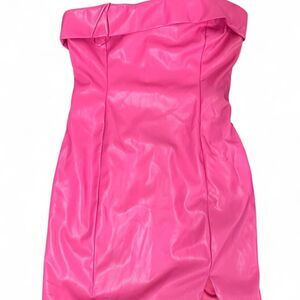 Idem Ditto Pink Faux Leather Mini Dress NWT Size M